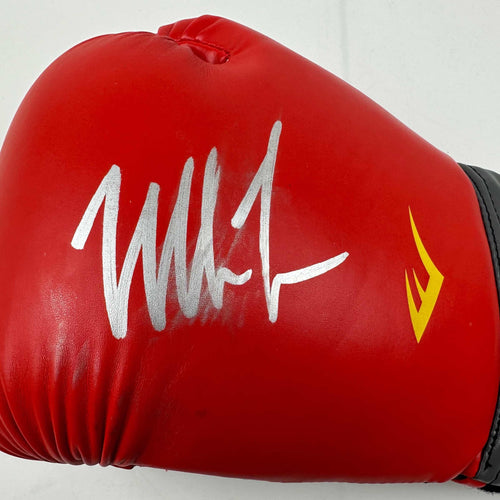 Autographed/Signed Mike Tyson Imperfect Red Everlast Boxing Glove Athlete Hologram COA